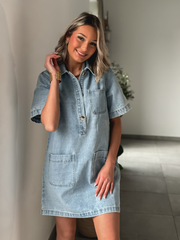 Robe courte en jeans Nancy - Bleu jeans