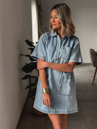 Robe courte en jeans Nancy - Bleu jeans