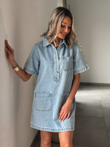 Robe courte en jeans Nancy - Bleu jeans