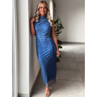 Robe longue Daisie - Bleu