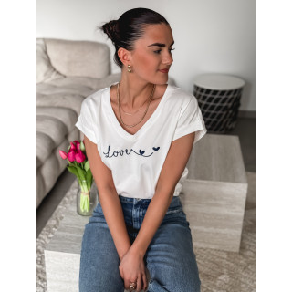 T-shirt "Lover" - Blanc/Bleu