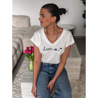 T-shirt "Lover" - Blanc/Bleu