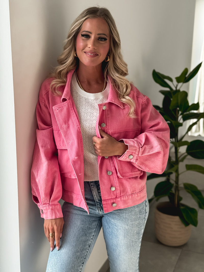 Veste en jeans Nova - Rose