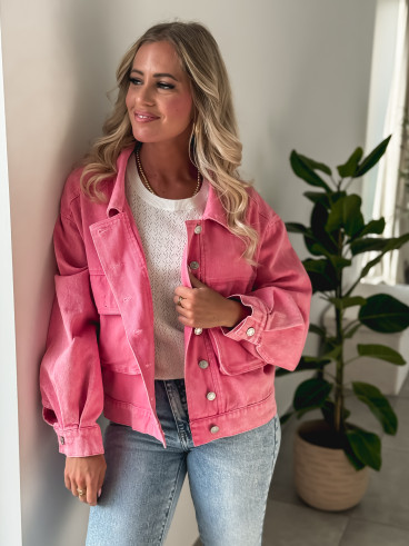 Veste en jeans Nova - Rose