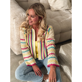 Gilet en crochet Gwendoline - Multicolore