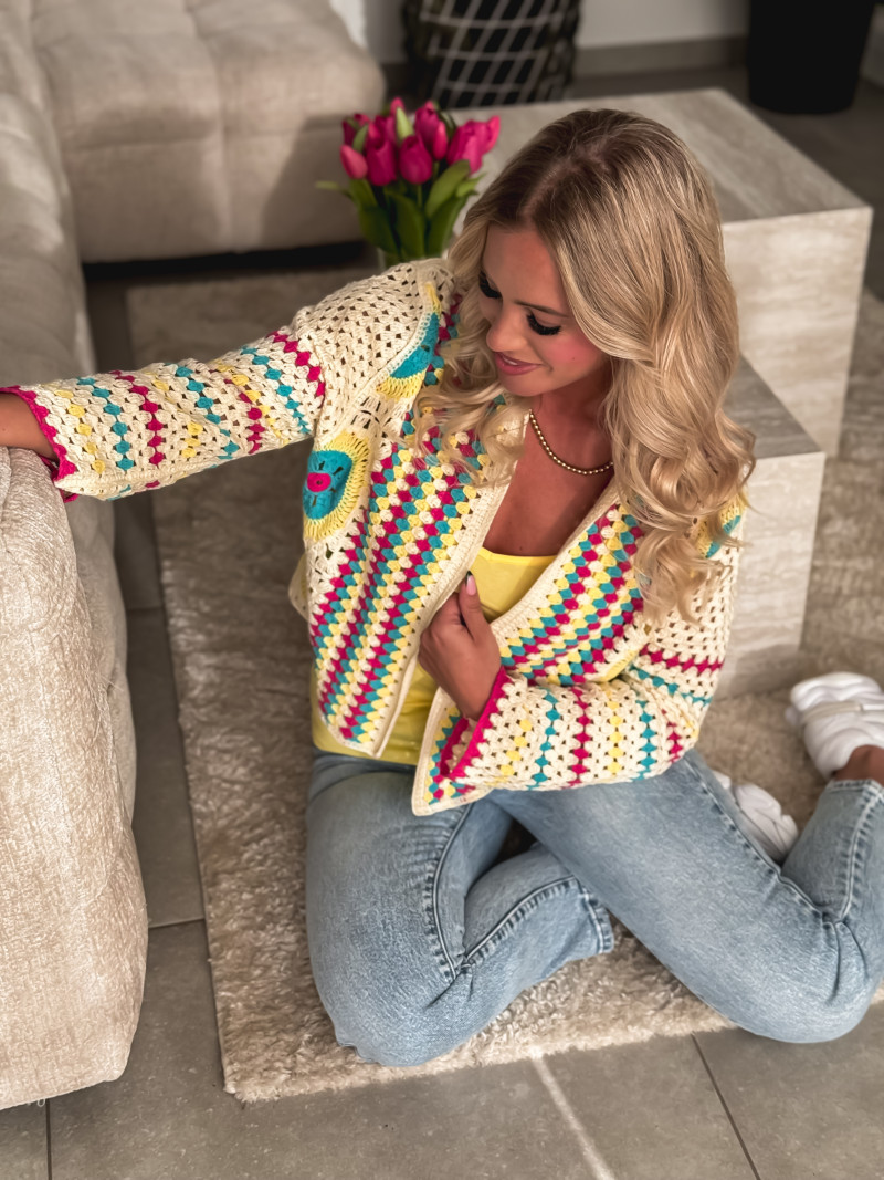 Gilet en crochet Gwendoline - Multicolore