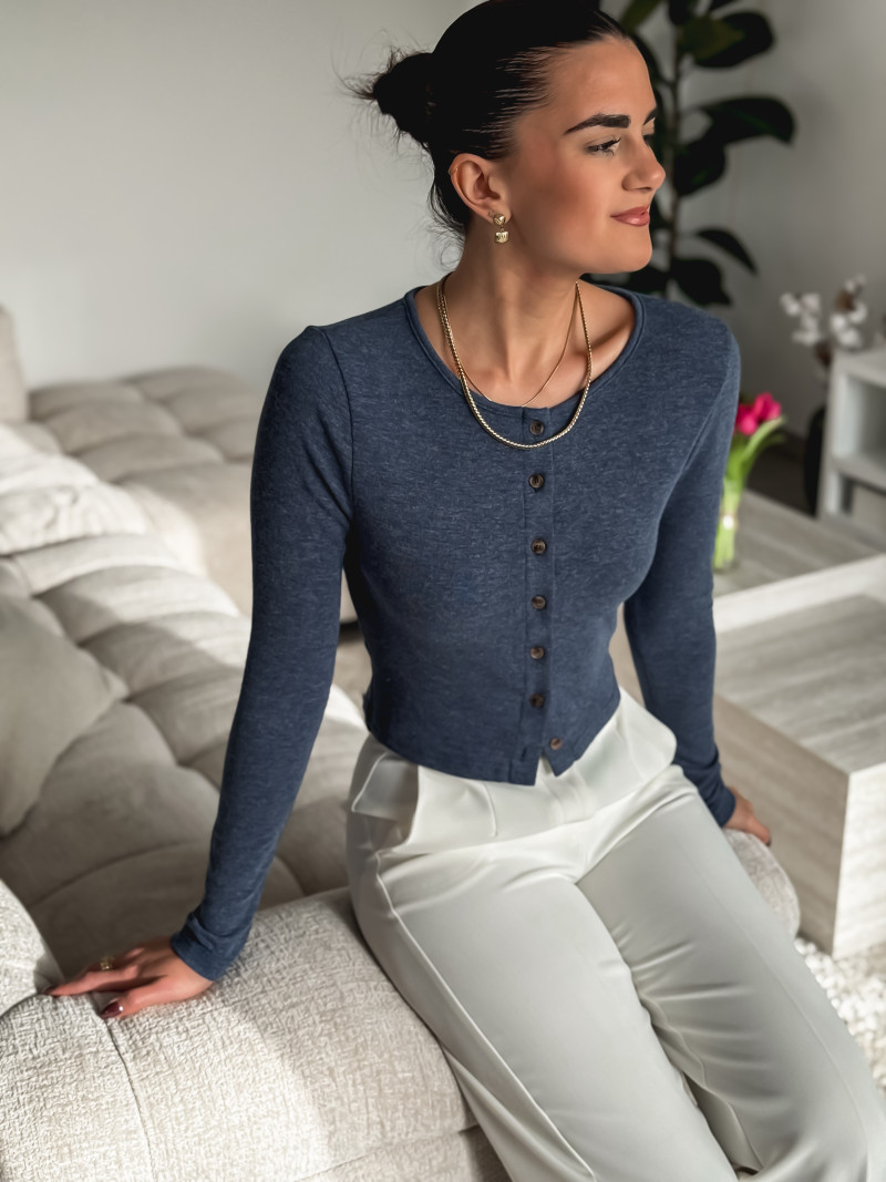 Blouse Ondine - Bleu jeans