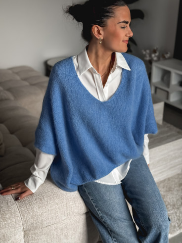 Pull manches courtes Ivy - Bleu indigo