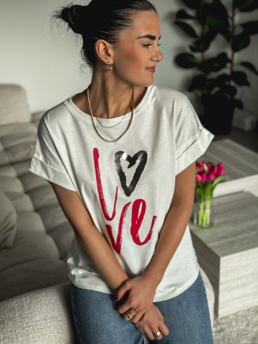 T-shirt Amour - Blanc