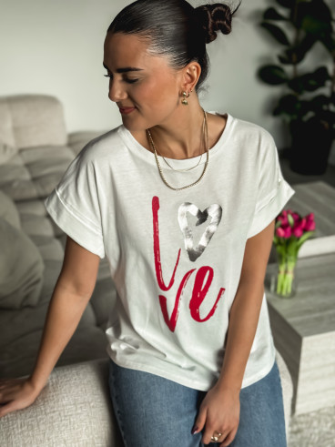 T-shirt Amour - Blanc