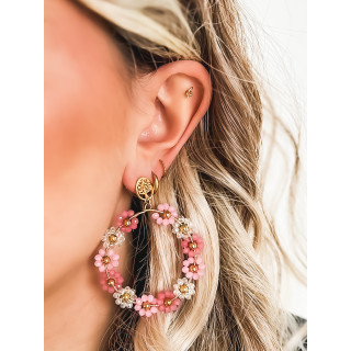 Boucles d'oreilles Perrine - Rose/Doré