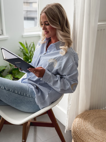 Chemise lignée Odélia - Bleu/Blanc