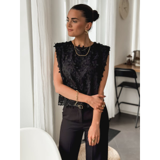 Blouse sans manches Elianne - Noir