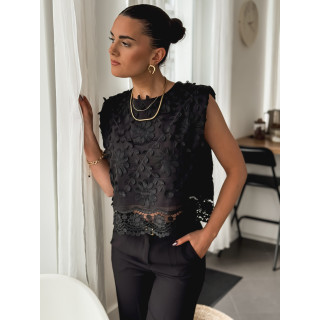 Blouse sans manches Elianne - Noir