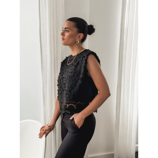 Blouse sans manches Elianne - Noir