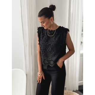 Blouse sans manches Elianne - Noir