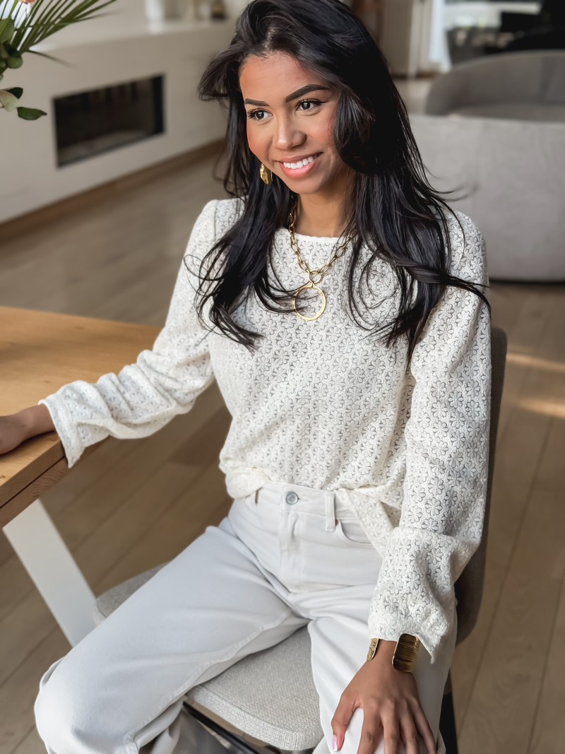 Blouse en dentelle Esmée - Crème