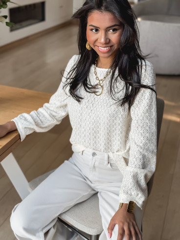 Blouse en dentelle Esmée - Crème