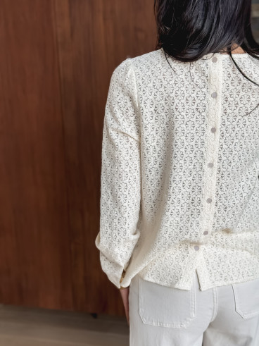 Blouse en dentelle Esmée - Crème