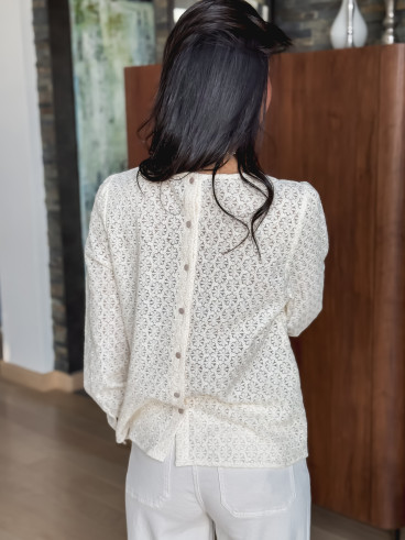 Blouse en dentelle Esmée - Crème