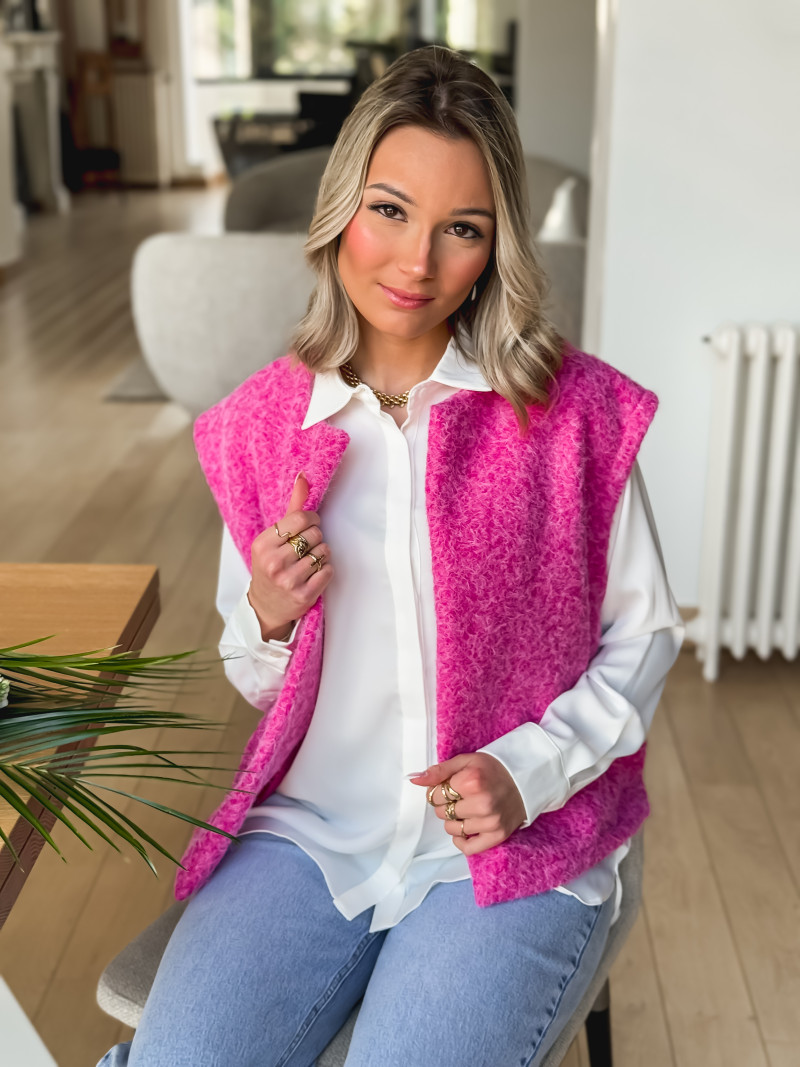 Gilet sans manches Noella - Fuchsia