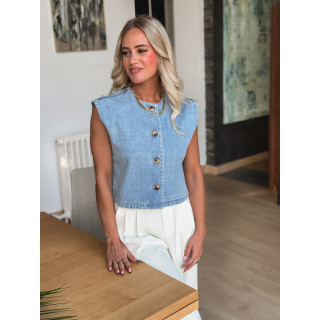 Gilet/Veste en jeans Kallie - Bleu clair