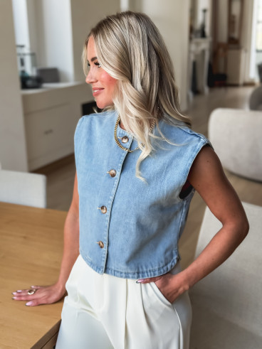 Gilet/Veste en jeans Kallie - Bleu clair