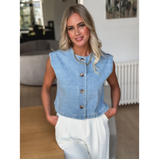 Gilet/Veste en jeans Kallie - Bleu clair