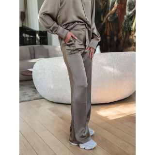 Pantalon satiné Chléo - Taupe