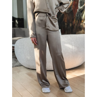 Pantalon satiné Chléo - Taupe