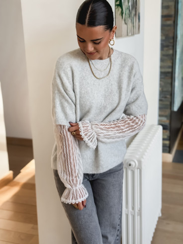 Pull Anélie - Gris/Blanc