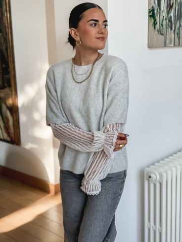 Pull Anélie - Gris/Blanc