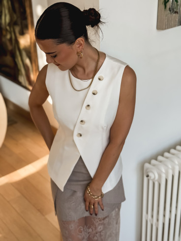 Gilet sans manches Rosyne - Blanc