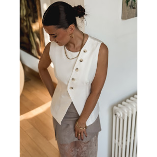 Gilet sans manches Rosyne - Blanc