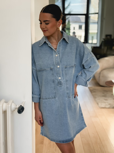 Robe courte en jeans Paulina - Bleu clair