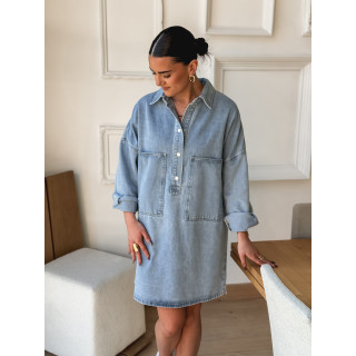 Robe courte en jeans Paulina - Bleu clair