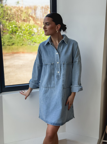 Robe courte en jeans Paulina - Bleu clair