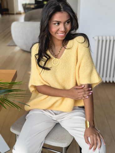 Pull manches courtes Ivy - Jaune