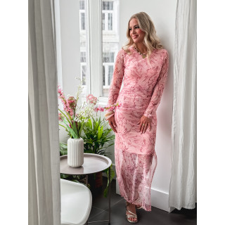 Robe longue à motifs Zaida - Rose