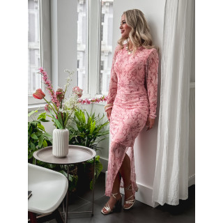 Robe longue à motifs Zaida - Rose