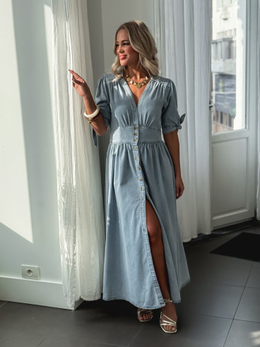 Robe longue Prague - Bleu jeans