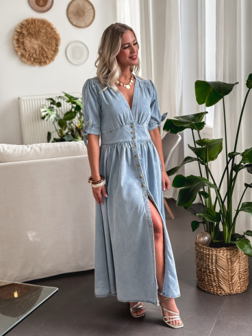 Robe longue Prague - Bleu jeans