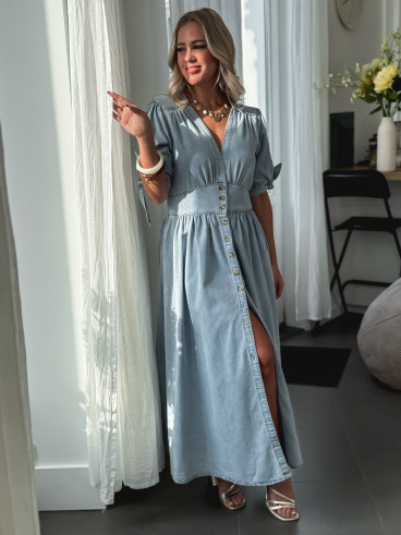 Robe longue Prague - Bleu jeans