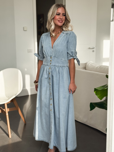 Robe longue Prague - Bleu jeans