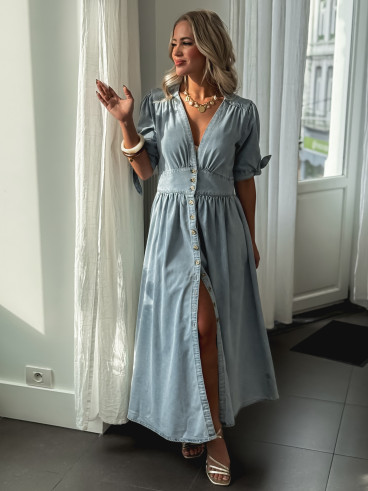 Robe longue Prague - Bleu jeans