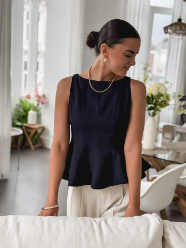 Blouse India - Bleu marine