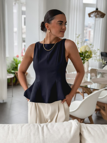 Blouse India - Bleu marine