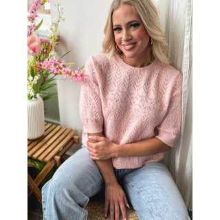 Pull manches courtes Manelle - Rose