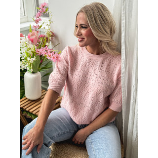 Pull manches courtes Manelle - Rose