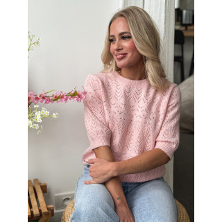 Pull manches courtes Manelle - Rose